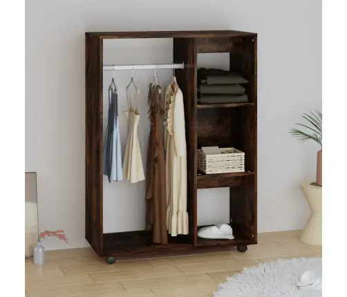 Drabužių Spinta, Dūminio Ąžuolo Spalvos, 80X40X110cm Mediena