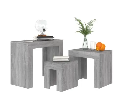 Kafijas Galdiņi, 3 Gab., Sabīdāmi, Ozola, Inženierijas Koks Vidaxl