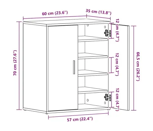Spintelė Batams, Dūminio Ąžuolo, 60X35X70cm Apdirbta Mediena