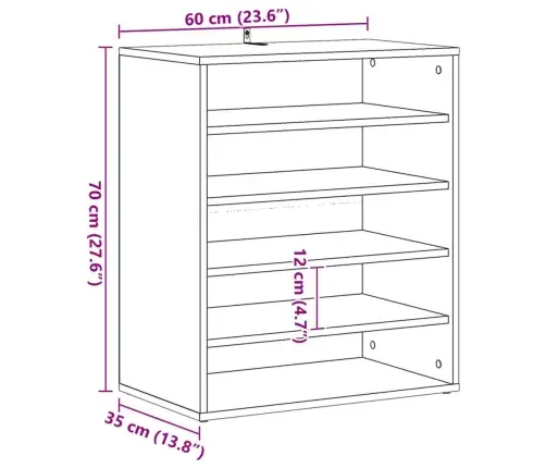 Jalatsikapp, Pruun Tamm, 60X35X70 cm Tehispuit