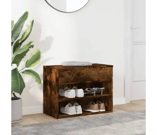 Batų Suoliukas, Dūminio Ąžuolo, 60X30X45cm Apdirbta Mediena