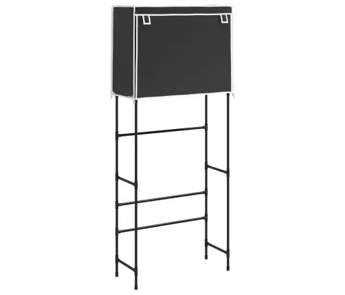 2-Tasandiline Riiul Pesumasina Kohale, Must, 71X29,5X170,5 Cm