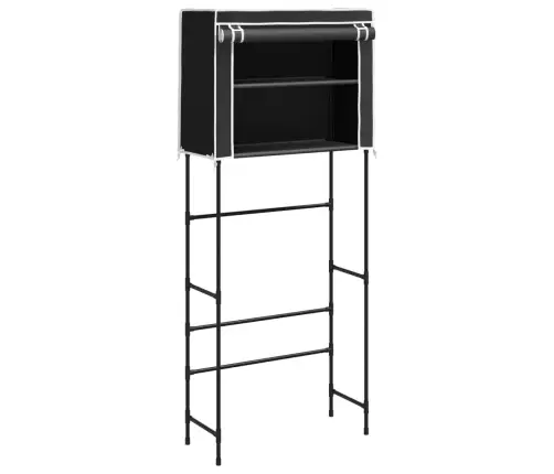 2-Tasandiline Riiul Pesumasina Kohale, Must, 71X29,5X170,5 Cm