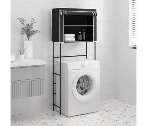 2-Tasandiline Riiul Pesumasina Kohale, Must, 71X29,5X170,5 Cm