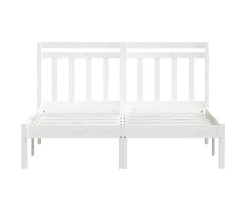 Voodiraam, Valge, 135 X 190 cm Männipuit