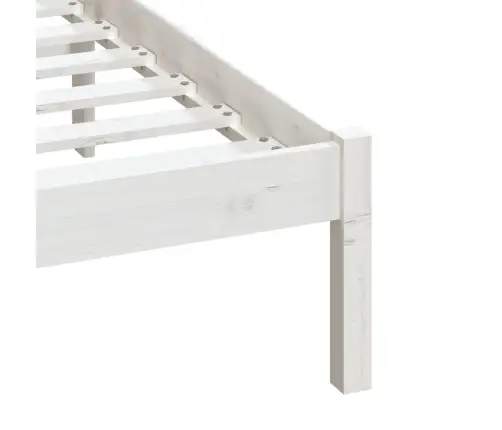 Gultas Rāmis, Balts, Priedes Masīvkoks, 140X190 Cm Vidaxl
