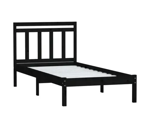 Gultas Rāmis, Melns, Priedes Masīvkoks, 100X200 Cm Vidaxl