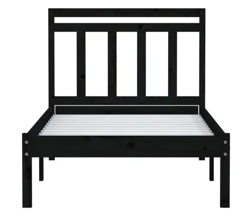 Gultas Rāmis, Melns, Priedes Masīvkoks, 100X200 Cm Vidaxl