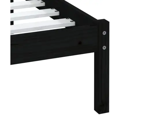 Gultas Rāmis, Melns, Priedes Masīvkoks, 100X200 Cm Vidaxl