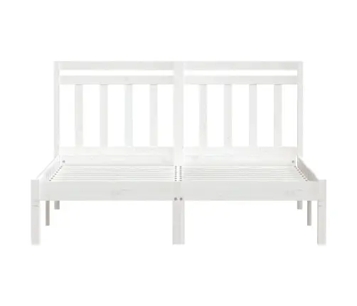 Gultas Rāmis, Balts, Priedes Masīvkoks, 140X200 Cm Vidaxl