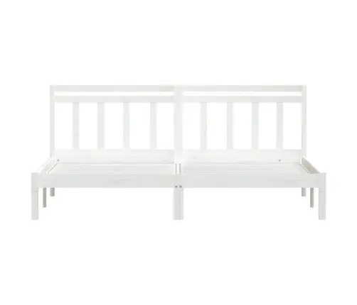 Voodiraam, Valge, Täismännipuit, 200 X 200 Cm