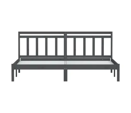 Gultas Rāmis, Pelēks, Priedes Masīvkoks, 200X200 Cm Vidaxl