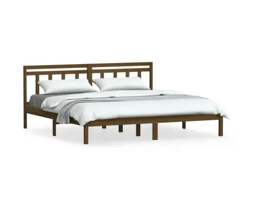 Voodiraam, Meepruun, Täismännipuit, 200 X 200 Cm