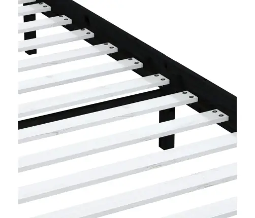 Voodiraam, Must, Täismännipuit, 200 X 200 Cm