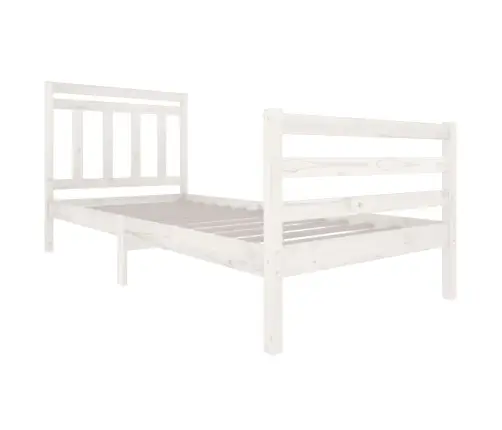 Voodiraam, Valge, Männipuit, 90 X 200 Cm