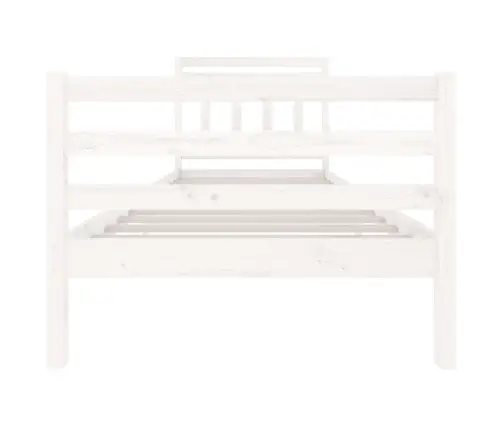 Voodiraam, Valge, Männipuit, 90 X 200 Cm