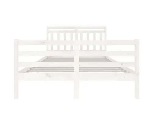 Gultas Rāmis, Balts, Masīvkoks, 140X200 Cm Vidaxl