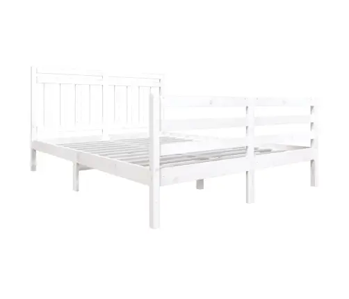 Gultas Rāmis, Balts, Masīvkoks, 160X200 Cm Vidaxl