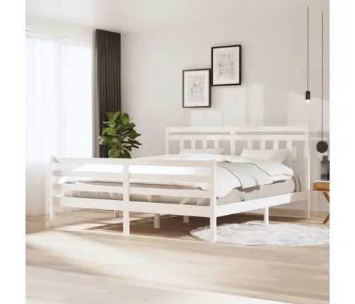 Lovos Rėmas, Baltas, 180X200cm Medienos Masyvas, Itin Didelis