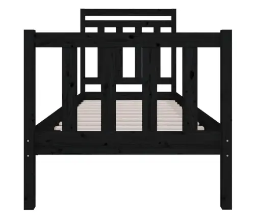 Gultas Rāmis, Melns, 75X190 Cm, Vienvietīgs, Masīvkoks Vidaxl
