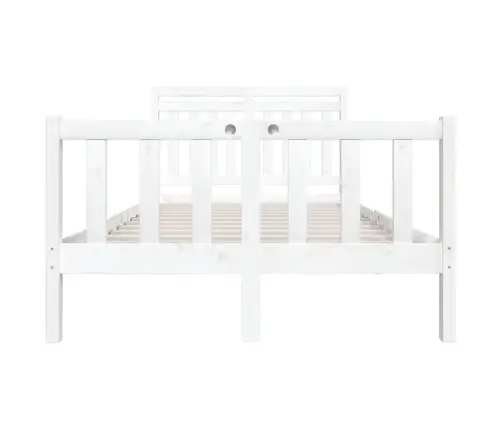 Gultas Rāmis, Balts, Masīvkoks, 140X200 Cm Vidaxl