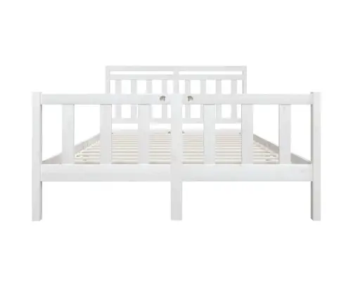 Gultas Rāmis, Balts, Masīvkoks, 160X200 Cm Vidaxl