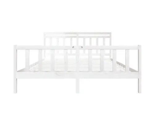 Gultas Rāmis, Balts, 180X200 Cm, Super King Izmērs, Masīvkoks Vidaxl