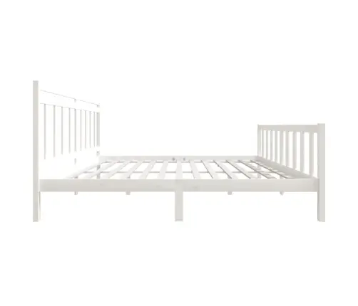 Gultas Rāmis, Balts, 180X200 Cm, Super King Izmērs, Masīvkoks Vidaxl