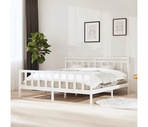 Lovos Rėmas, Baltos Spalvos, 200X200cm Medienos Masyvas