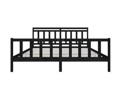 Gultas Rāmis, Melns, Masīvkoks, 200X200 Cm Vidaxl