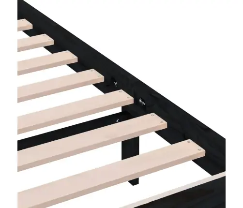 Gultas Rāmis, Melns, Masīvkoks, 200X200 Cm Vidaxl