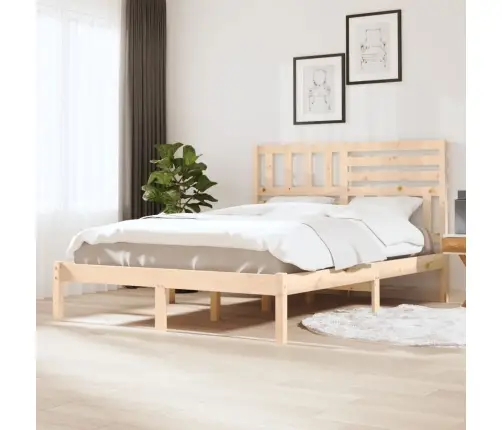 Gultas Rāmis, Priedes Masīvkoks, 140X190 Cm Vidaxl