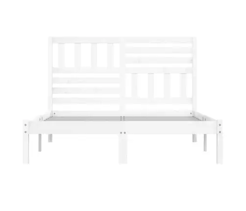 Lovos Rėmas, Baltos Spalvos, 140X190cm Pušies Medienos Masyvas Lovos Rėmas, Baltos Spalvos, 140X190cm Pušies Medienos Masyvas