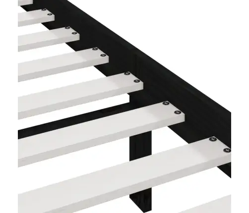 Gultas Rāmis, Melns, Priedes Masīvkoks, 140X200 Cm Vidaxl