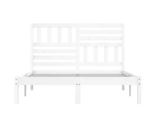 Voodiraam, Valge, Täispuit, 140 X 200 Cm