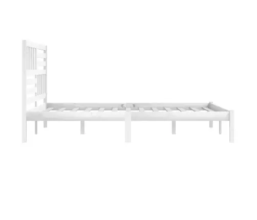 Voodiraam, Valge, Täismännipuit, 200 X 200 Cm