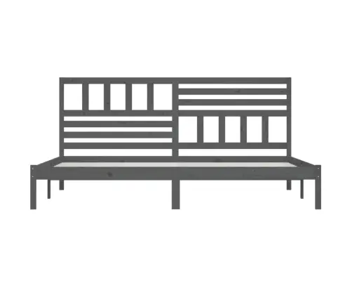 Gultas Rāmis, Pelēks, Masīvkoks, 200X200 Cm Vidaxl