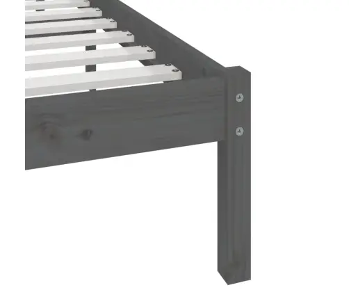 Gultas Rāmis, Pelēks, Masīvkoks, 200X200 Cm Vidaxl