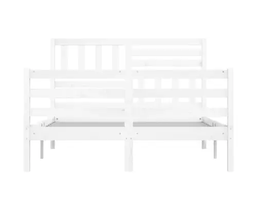 Gultas Rāmis, Balts, 120X190 Cm, Divvietīgs, Masīvkoks Vidaxl