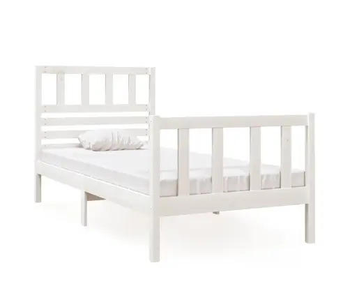 Lovos Rėmas, Baltas, 75X190cm Medienos Masyvas, Vienvietis