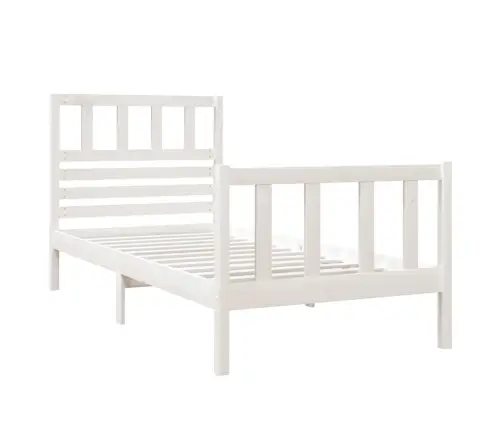 Lovos Rėmas, Baltas, 75X190cm Medienos Masyvas, Vienvietis