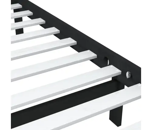 Lovos Rėmas, Juodas, 75X190cm Medienos Masyvas, Vienvietis