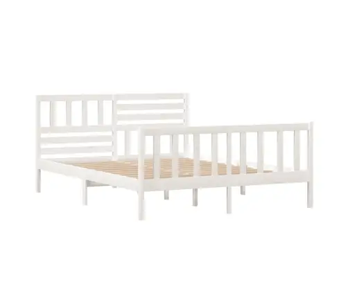 Lovos Rėmas, Baltas, 120X190cm Medienos Masyvas, Dvivietis