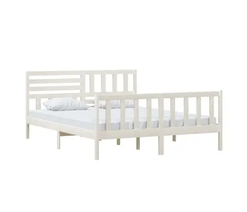 Voodiraam, Valge, Täispuit, 160 X 200 Cm