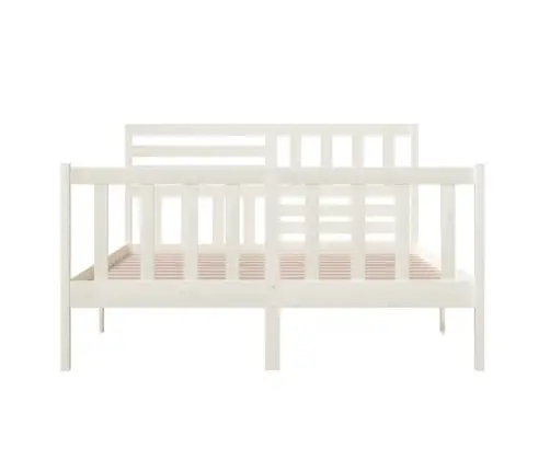 Voodiraam, Valge, Täispuit, 160 X 200 Cm