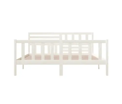 Voodiraam, Valge, 180 X 200 cm Männipuit