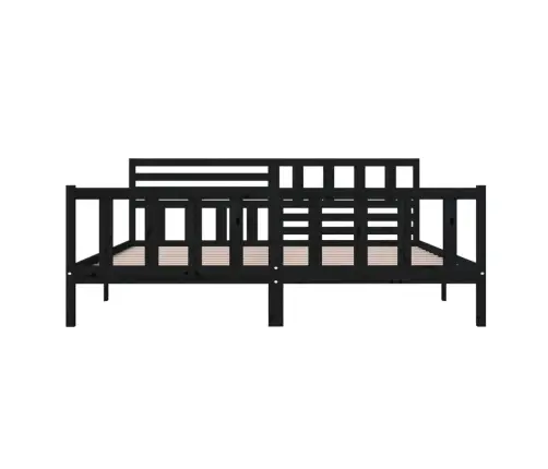 Gultas Rāmis, Melns, Masīvkoks, 200X200 Cm Vidaxl
