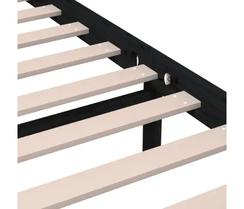 Gultas Rāmis, Melns, Masīvkoks, 200X200 Cm Vidaxl