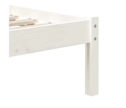 Gultas Rāmis, Balts, 90X190 Cm, Vienvietīgs, Masīvkoks Vidaxl