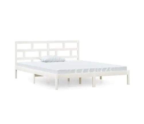 Gultas Rāmis, Balts, 120X190 Cm, Divvietīgs, Masīvkoks Vidaxl